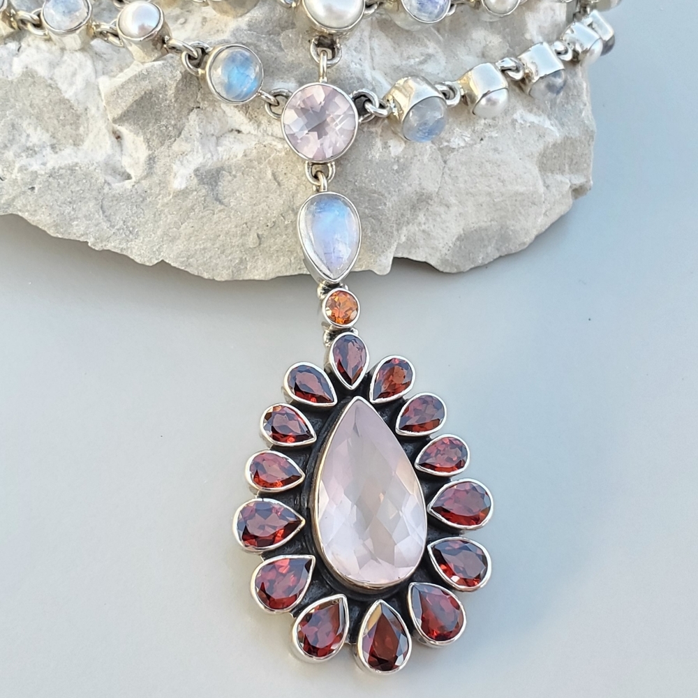 Nicky Butler Limited RAJ Collection Multi Gemstone NB Necklace Sterling #28/75 - Picture 9 of 16